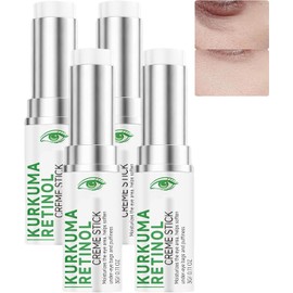 Crema para Ojos con Retinol de Cúrcuma en Barra, Bálsamo Antienvejecimiento debajo de los Ojos Reduce la Apariencia de Círculos Oscuros, Arrugas, Vitamina C Ilumina, Lifting Hidratante (4 piezas)