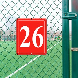 i-CowFun Premium Metal Numbered Sign Outdoor Red, Reflective 12" x 10" Large Aluminum Number Signs for Parking Space, Tennis Court, Field, Warehouse, Aisle, Building, Dock, High Visibility, Weather-resistant, No Fade