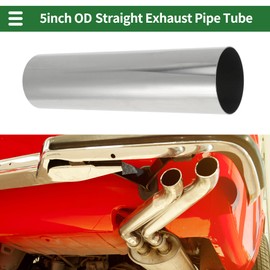 X AUTOHAUX 3.1" OD 300mm/11.8inch Length Straight Exhaust Pipe Tube T304 Stainless Steel Car Tubing Piping Surface Polishing Silver Tone