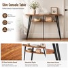 Half Moon Table for Entryway, Narrow Console Table with Shelf
