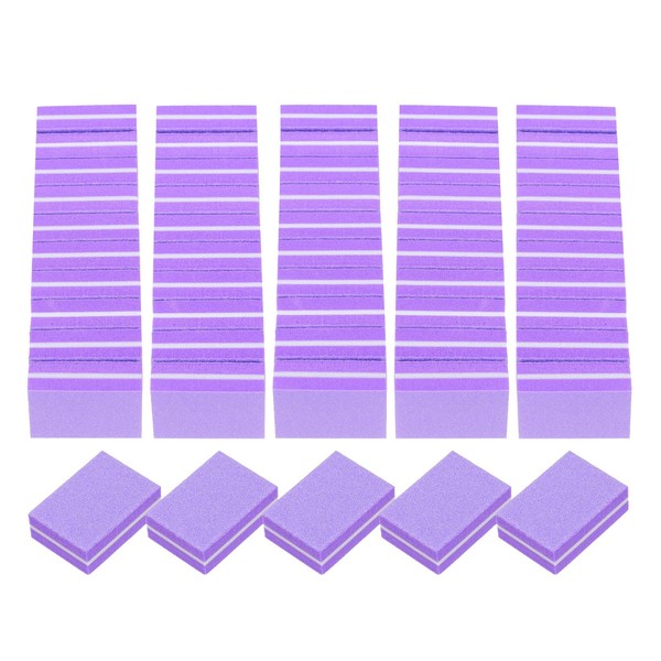 HARFINGTON 50pcs Mini Nail Buffers, 100/180 Grit Nail Sanding Blocks,