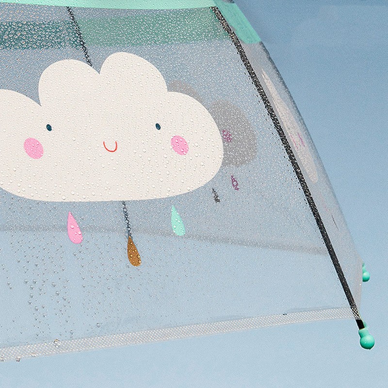 Transparent Umbrella Cartoon Long Handle Umbrella For Children