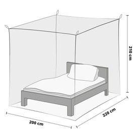 NVTRSD Mosquito Net 200 x 220 x 210 cm, Mosquito Net Bed, Mosquito Net Travel, Fine Mesh and Durable, Lightweight and Ideal for Home, Travel and Camping - Protects Against Mosquitoes