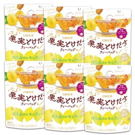 Mitsui Norin Nitto Black Tea Tea Bags with Fruit and Draw Tea Bags, Honey Lemon Tea, 4 Bags x 6 Packs