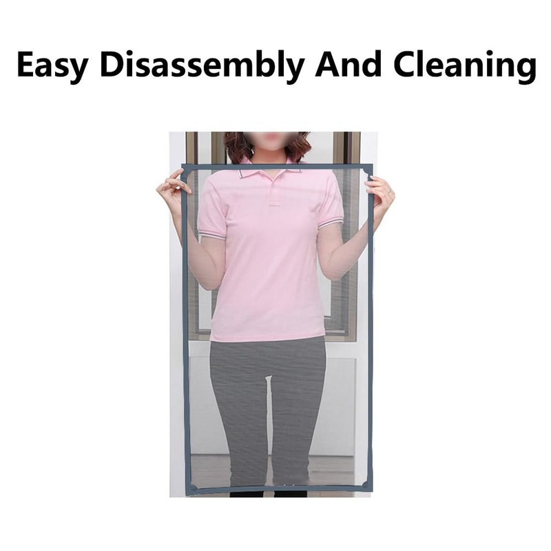 60 * 140CM Removable Polyester Window Net Adjustable Magnetic Window