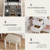 Makeup Vanity Dressing Table Desk w/ Stool Drawer Flip Top