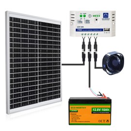 ECO-Worthy 25 Watts 12V Off Grid Solar Panel SAE Connector Kit: Waterproof 25W Solar Panel + Adjustable Mount Bracket +10A Charge Controller + 10Ah LiFePO4 Batteryfor Car RV Marine Boat 12V Battery