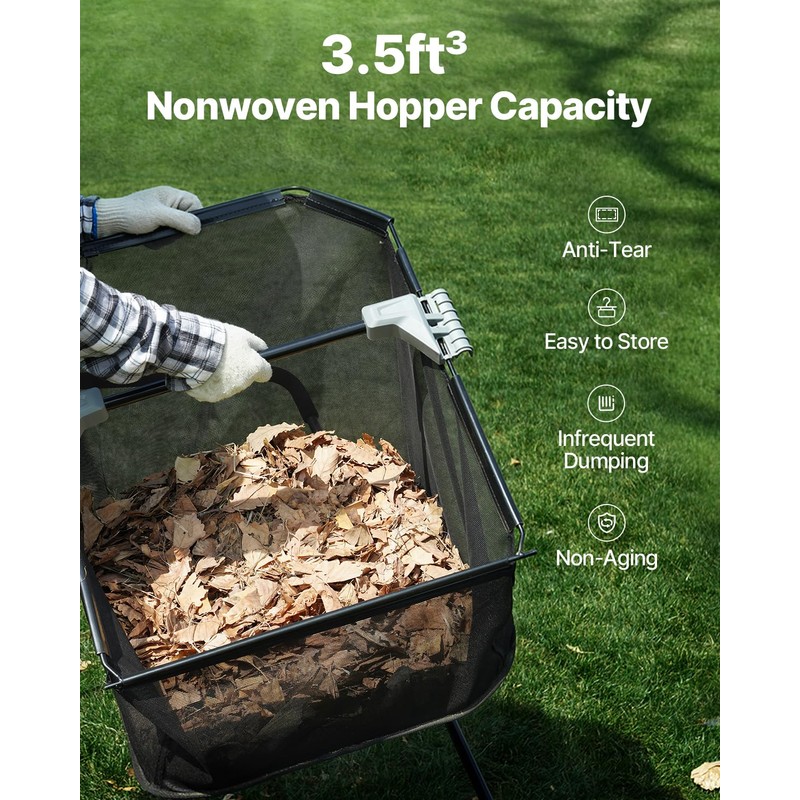 VEVOR Push Lawn Sweeper, 21inch Leaf & Grass Collector, Heavy