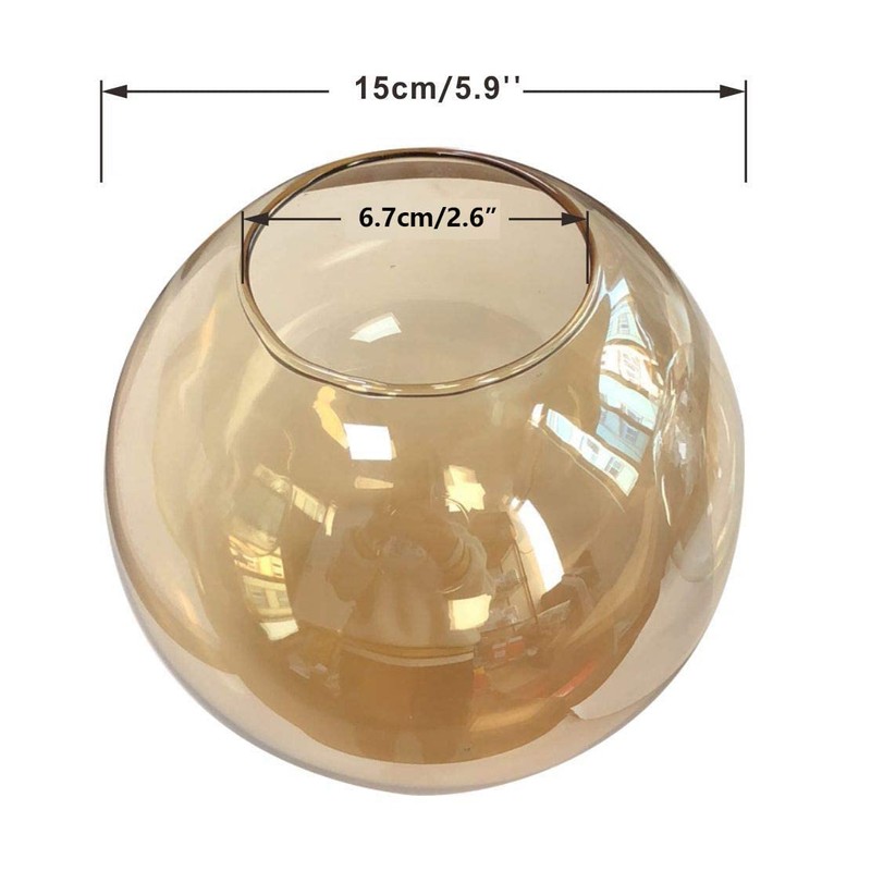KCO Lighting Replacement Glass Globe Shade,Modern Amber Lampshade Glass Accessories