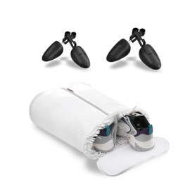 Huglist Shoe Washing Machine Bag - Unbloo Shoe Bag for Washing with Adjustable Shoe Trees, Laundry Shoe Bag for 2 Shoes, Fluffy Fiber, Wrap-around Cleaning, Olive-shaped Design, Durable Zipper