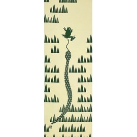 Someno Anbo Tenugui "2025 Zodiac Perorine Green" Hon-Dyed 100% Cotton Tokuoka, Made in Japan, 13.8 x 39.4 inches (35 x 100 cm)