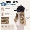 MORICA Hat Wig 20 Inch Water Wave Baseball Cap Wig