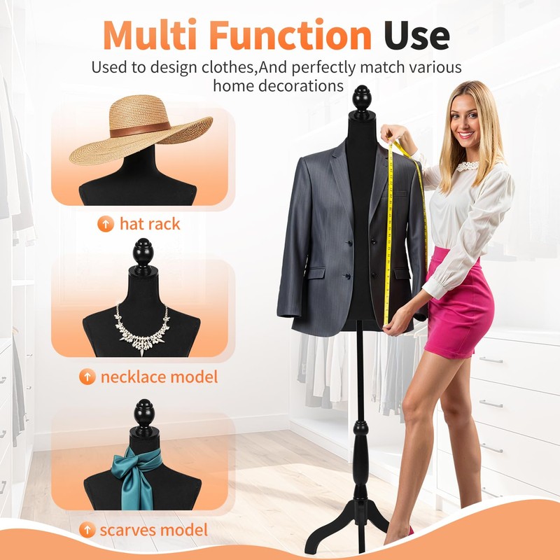 FDW Manikin 60”-67”Height Adjustable Female Dress Model Display Torso Body