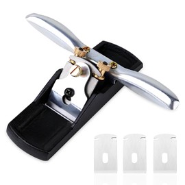 Hand Wood Plane, Portable Small Wood Planer for Doors with 3 Extra Blades, Block Planes for Wood, 40mm Width & 2mm Cutting Depth, for Woodworking Home Door Furniture