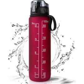 FULDENT Water Bottle, 1 Litre, Sports Water Bottle (BPA-Free), Drinking Bottle with Non-Slip Rubber Grip, Suitable for Biking, Outdoors, School, Gym