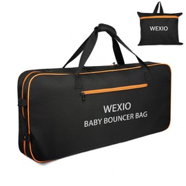 WEXIO Padded Baby Bouncer Transport Bag, Waterproof Infant Bouncy Seat Travel Bag, Double Zipped Newborn Bouncer Cover with Shoulder Pad，15.7 x 4.7 x 35.4 Inches