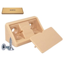 SKIR'CO (20 Pack) Beige Shelf Brackets 44x20x20mm 90 Degree Furniture Corner Brace, Plastic Right Angle Joint, Screws Included (20, Beige)