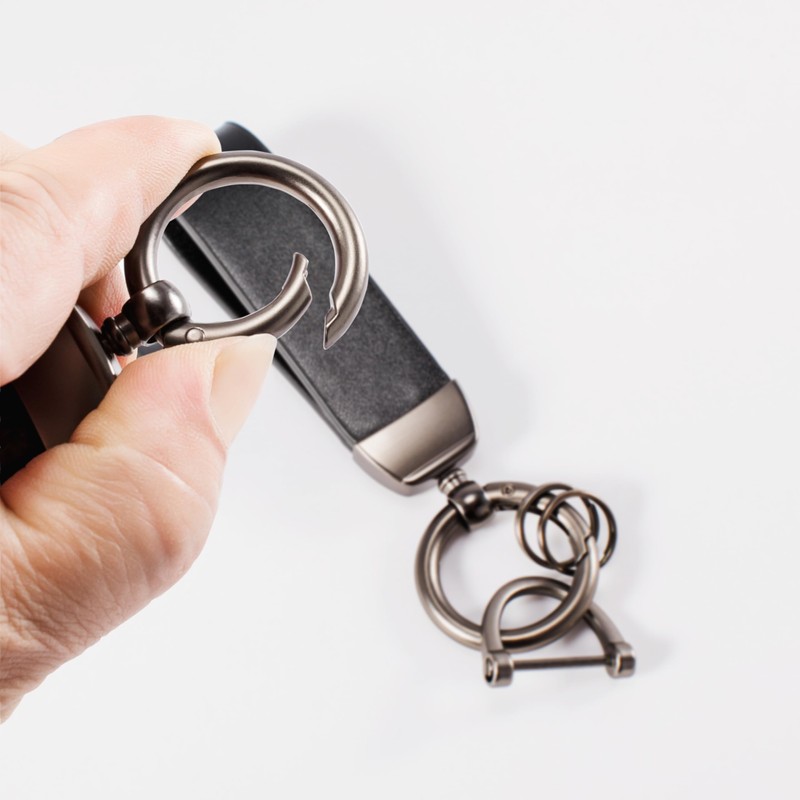 MING DI Genuine Leather Car Keychain (Night black)