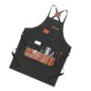 Barber Apron Multi Pocket Waterproof Black Chef Aprons for Art