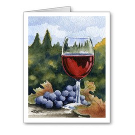 DJ Rogers Fine Art Wine Glass - Set of 10 Note Cards With Envelopes