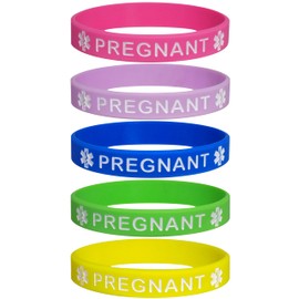 Max Petals PREGNANT Medical Alert ID Silicone Bracelets (5 Pack)