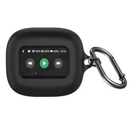 SaharaCase Venture Series Silicone Case for JBL Live Beam 3 Earbuds - Ergonomic Closed Design, Triple Silicone Material Composition, Carabiner Clip - Scorpion Black