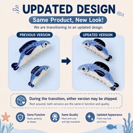 2 PCS Sardine Fish Hair Claw Clips, Large & Small Blue Hair Clips