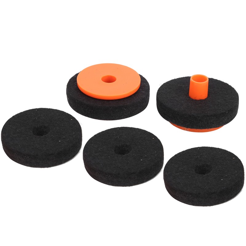 7Pcs Drum Felt Pad Kit Black Orange Red Wear Resistant