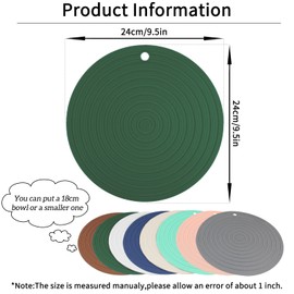 Ptlom 2pcs Pet Placemat for Dogs and Cats, Waterproof Silicone Dog Feeding Bowl Mats for Food and Water, Small Medium Large Pet Mat Prevent Residues from Spilling to Floor, Hunter Green, 9.5Inch