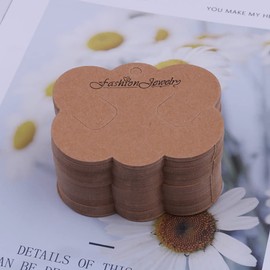 JIHUOO 100 Pcs Hair Clip Bow Display Cards Hair Hairpin Barrettes Packaging Cards Cardboard for Hair Accessories Kraft Paper Color