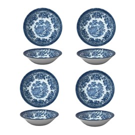 Churchill Royal Wessex Tonquin Blue Chelsea 6" Oatmeal Bowl - Set of 4, Made in England