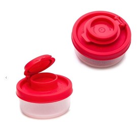 2Pcs Red Small Salt And Pepper Shakers For On The Go - Mini Shaker Set For Salt And Pepper With Lid To Take, Camping And To-Go, Salt Shakers, Salt and Pepper Kitchen Utensils and Gadgets 40G