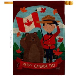Angeleno Heritage Oh Canada Day Burlap House Flag Canadian Territories Region Country Particular Area Decoration Banner Small Garden Yard Gift Double-Sided, Made in USA