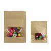 LUCKYBEE 100 Pcs Kraft Paper Packaging Bag Zipper Transparent Window