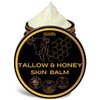 Handmade Tallow & Honey Skin Balm | 100% Grass-Fed Grass-Finished Tallow + Raw Wild Honey | All Purpose Whole Body & Face Moisturizer For Sensitive Skin, 2 fl. oz. (Unscented)