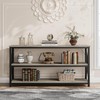 Industrial Long Console Table, 55 Inch 3-Tier Entryway Table with