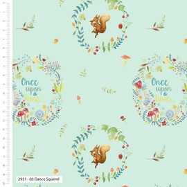 Beatrix Potter Once Upon A Time - Dance Squirrel Peter Rabbit Fabric 44'' Wide 100% Organic Cotton Fabric for Quilting, Crafts, Sewing, Patchwork