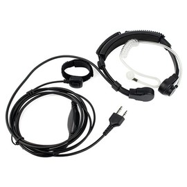 Throat Mic Covert Acoustic Tube Earpiece Mic with Finger PTT Compatible with Midland 36 T51VP3 LXT630VP3 LXT600VP3 LXT500VP3 GXT1050VP4 GXT1030VP4 75-822 Headset Mic