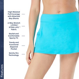 Beach House Emma - Falda de natación multideportiva para correr, tenis, golf con pantalones cortos para niño, Sea Blue 447, 6