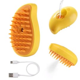 Pet Steam Grooming Brush-Handheld Dog & Cat Massage Brush with Water Dispensing Function-Rechargeable, Gentle Detangling & Shedding Tool for Short & Long Hair Pets.