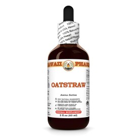 Oat Straw Alcohol-Free Liquid Extract, Organic Oats Straw (Avena Sativa) Dried Tops Glycerite Natural Herbal Supplement, Hawaii Pharm, USA 2 fl.oz