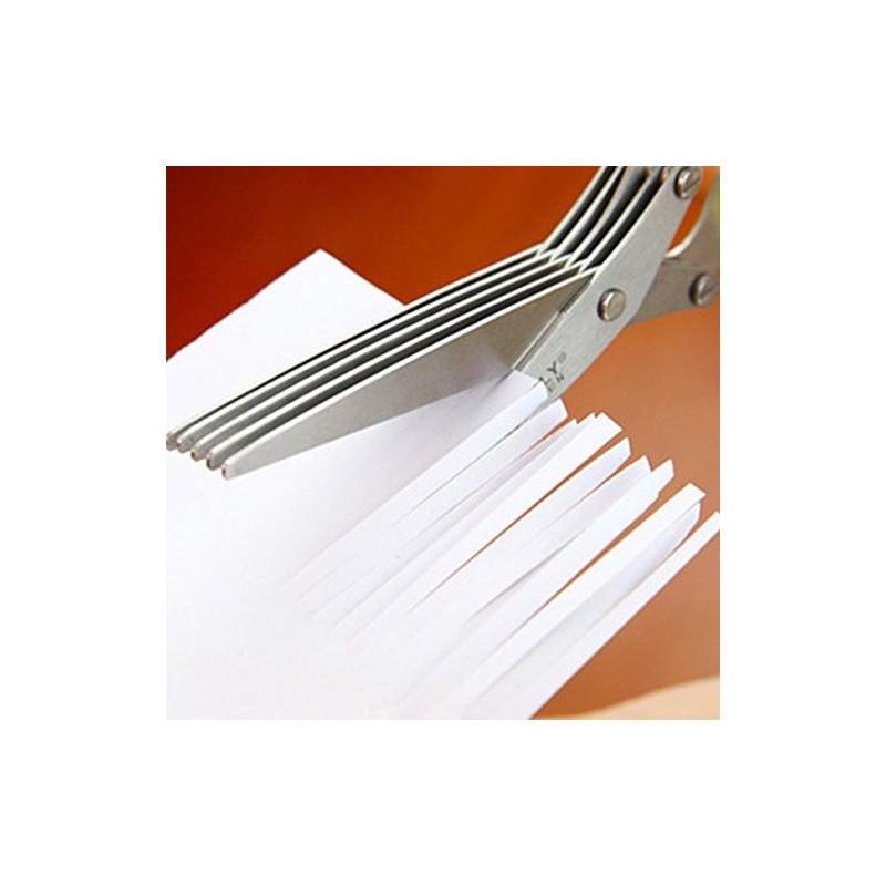 GOSONO Stainless Steel Kitchen Knives 5 Layer Scissors Shredded Cut