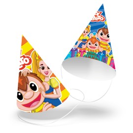 12 Gorros Fiesta Bely y Beto para Cumpleaños Infantiles | Sombreritos Temáticos para Niños y Niñas | Decoración Fiesta Infantil