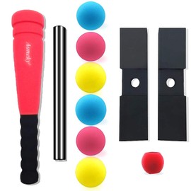 Aoneky Mini Foam Tball Set for Toddlers - Carry Bag Included - Best Baseball T Ball Toys for Kids Age 1 Years Old (Red)