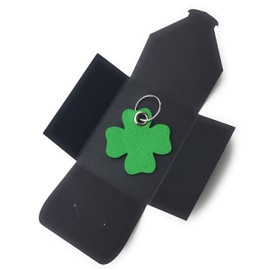 Felt Key Fob as a Special Gift – Motif: Luck/Clover/New Year's Eve – Green