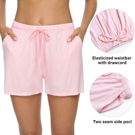 Orrpally Pajama Shorts Womens Lounge Short Sleep Shorts Pajama Bottoms 2-Pack Grey Pink S