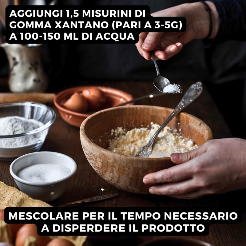 Gomma di Xantano in Polvere 250 g Solubili in Acqua,