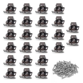 Luomorgo 24 Pack Double Roller Catch Cabinet Latches with Spear Strike for Cupboard Closet Door, Antique Bronze