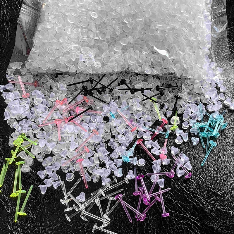YMSDZHL 600pcs 4mm Silicone Earring Backs for Studs Earring Backings