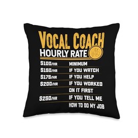 Vocal Coach Hourly Rate Vocal Instructor Trainer Teacher Throw Pillow